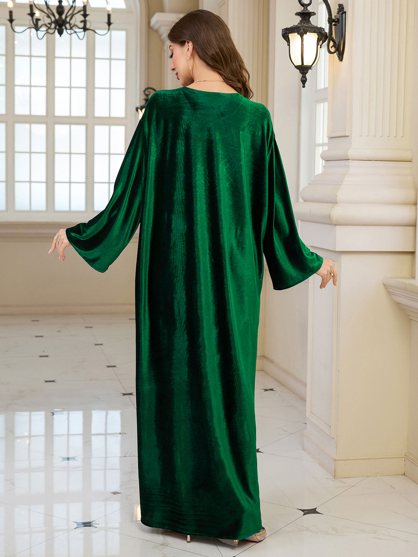 Elegant Embroidered Kaftan Dress Beach Bathing Suit Cover up Long Maxi Dress